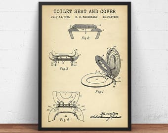 thumbnail image 2 of Bathroom Patent Print Set Of 4 – Vintage 8x10 Unframed Art – Restroom Decor 2 of 5