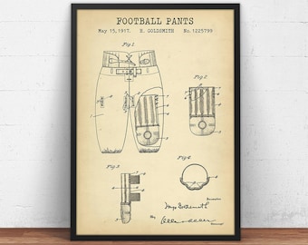 Football Pants Patent Print,  Football Play Room Decor, Boys Room Gallery Wall, Football Sports Gift, NFL Superbowl Artwork