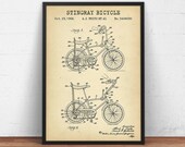 Stingray Bicycle 1968 Patent Print, Digital Download, Bicycling Enthusiast Gifts, Stingray Bike, Bike Wall Art, Cyclist Poster, Cycle Decor
