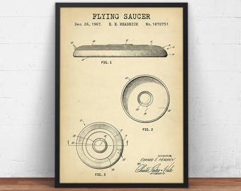 Frisbee Patent Print,  Frisbee Golf Print, Frisbee Poster, Blueprint Art, Frisbee Flying Disc, Wham-O Flying Saucer Disc