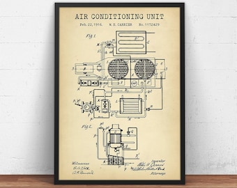 Nacnic Affiche Brevet De Réfrigérateur à Bière – Format A3 (29,7x42cm), Fond Vieilli, Papier Antalis 250g, Fabriqué En Espagne