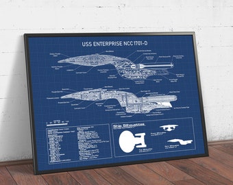 Star trek uss enterprise ncc1701 schematic blueprint A3 artprint poster 
