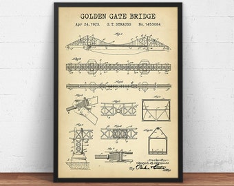 Suspension Bridge Poster Print Structural Engineer Architect Gift Workshop Decor