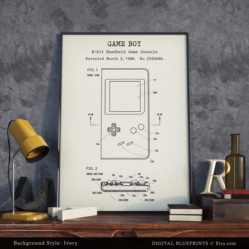 Nintendo Game Boy Patent Print Digital Download Blueprint | Etsy