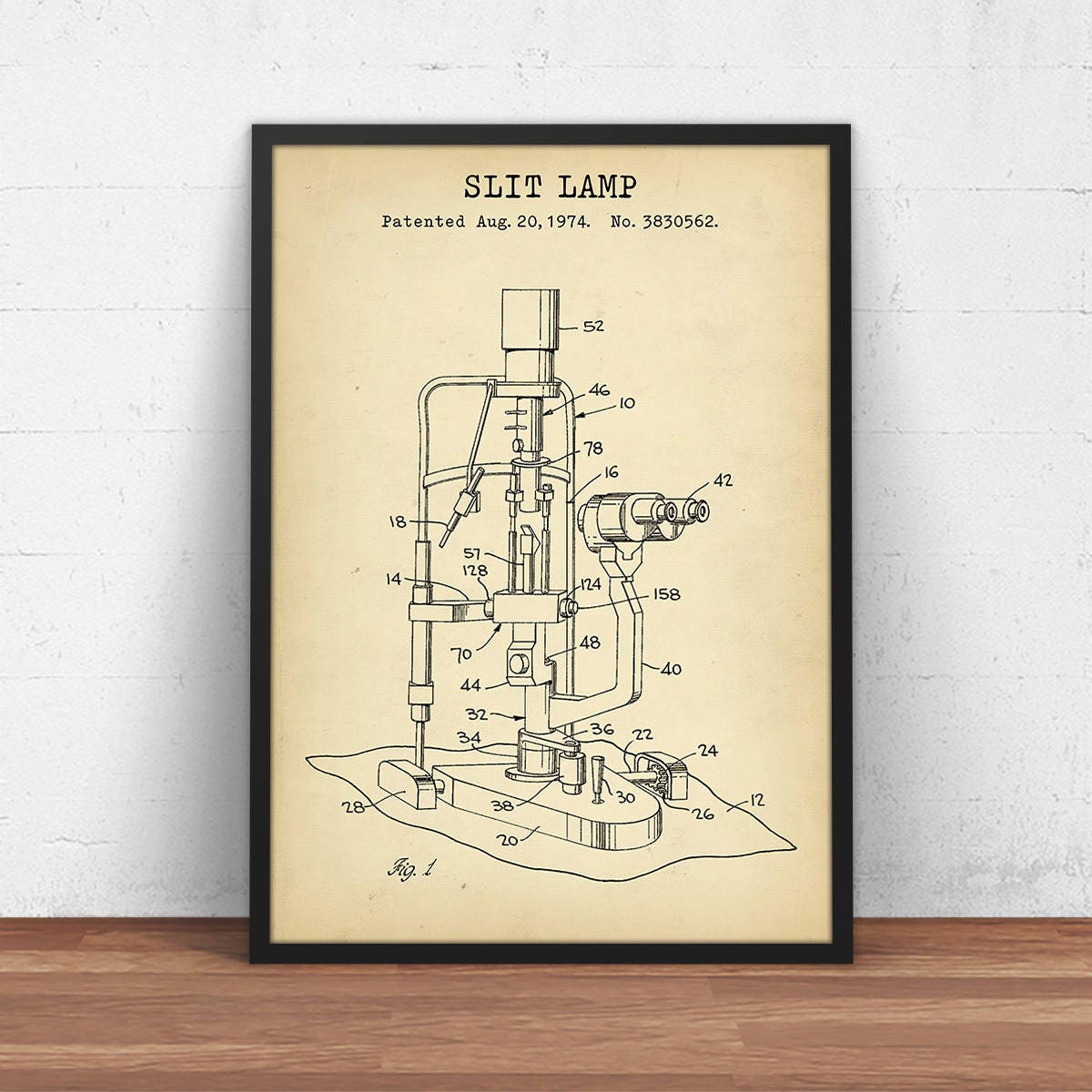 Slit Lamp Patent Print, Blueprint Art, Ophthalmology, Eye Slit Lamp Patent Print, Blueprint Art, Ophthalmology, Eye