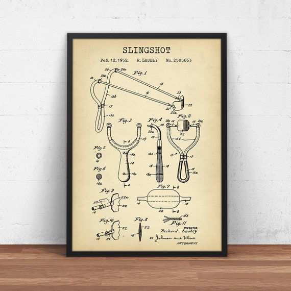 Buy Slingshot Patent Art Print, Blueprint Art, Outdoor Gifts, Camping Toys,  Boy Scouts, Outdoor Enthusiast, Hunting Fishing Gift, Wall Art Decor Online  in India 