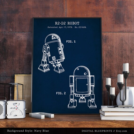 R2D2 ロボット特許プリント、スターウォーズプリント、R2 D2 ポスター