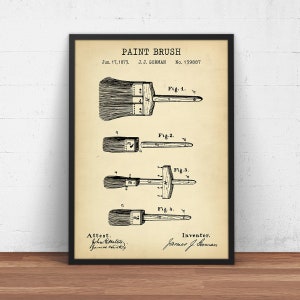 Paint Brush Patent Print, Painting Decor, Home Tools , Construction Wall Art, Painter Gifts, Man Cave decor, Artist Gift, Handyman, Workshop