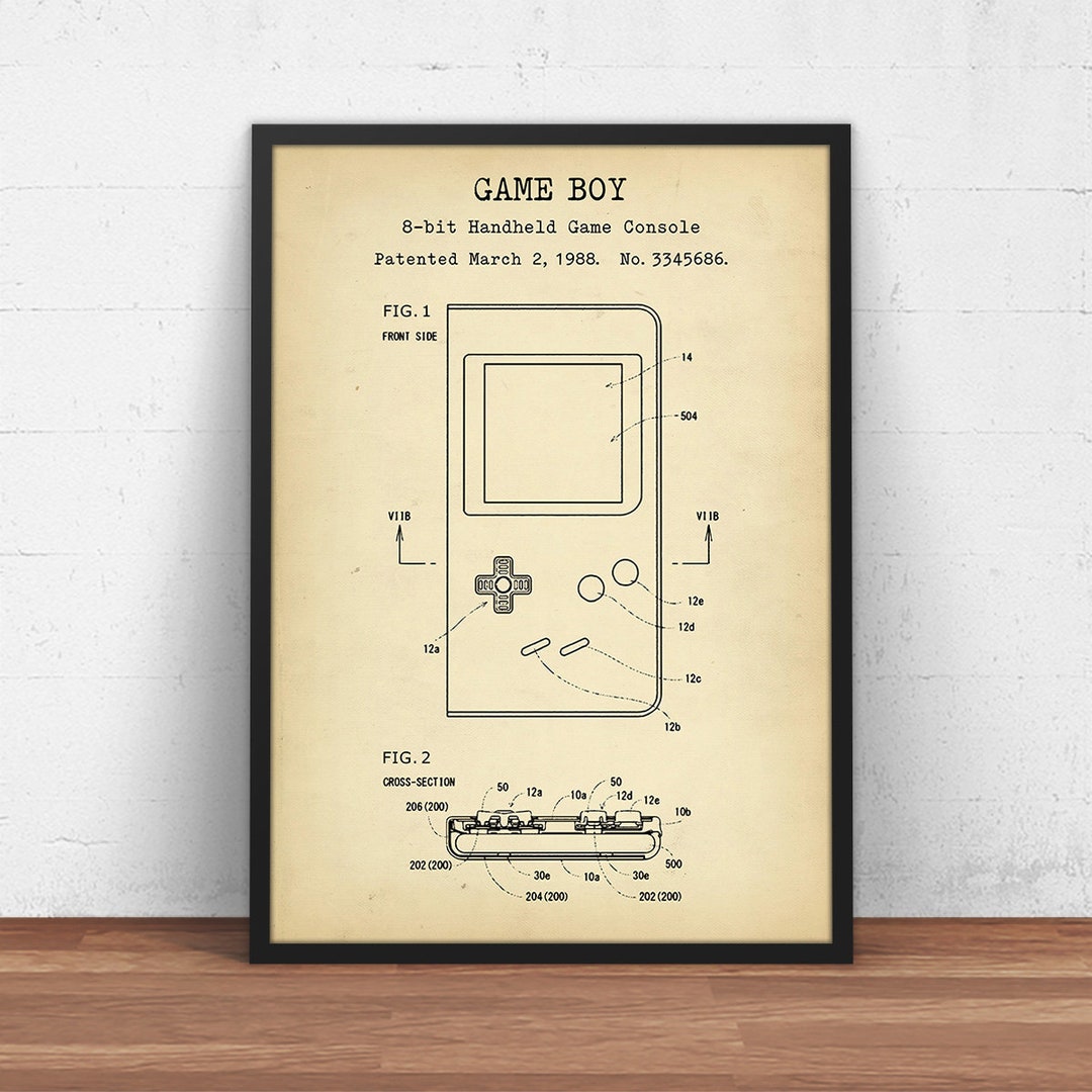 Nintendo Game Boy Patent Print Blueprint Art Kids Room Etsy