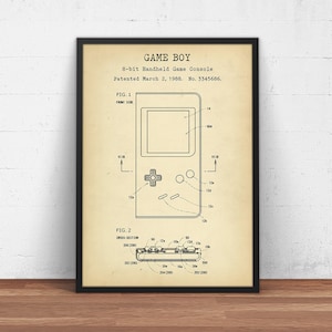 Nintendo Game Boy Patent Print,  Blueprint Art,  Kids Room Decor, Nintendo Fan Gifts, Game Room Wall Art, Gaming Decor