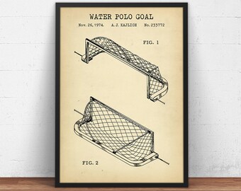 Water Polo Gifts, Goal Patent Print,  Water Polo Player Gift, Polo Poster Print, Water Games Wall Art, Sports Decor