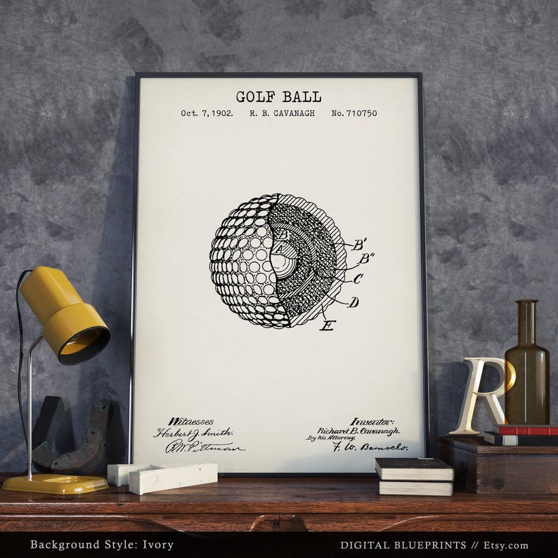Golf Patent Prints Fine Art Print Golf Ball Blueprint Art Etsy