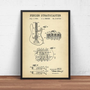 Fender Stratocaster,  Fender Electric Guitar Poster, Guitar Prints, Musician Gifts, Music Teacher Present, Wall Art Decor