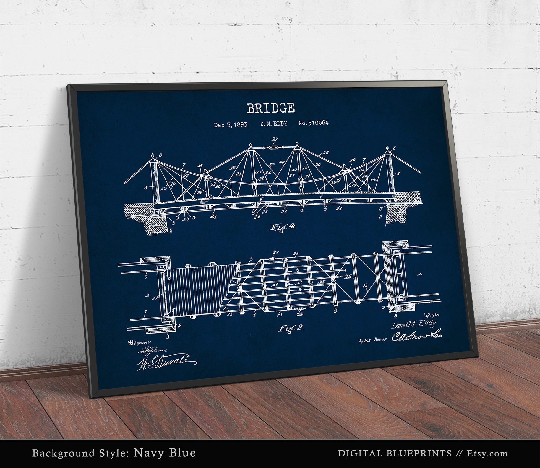 Bridge Patent Print - Graduation Gift - Civil Engineer  