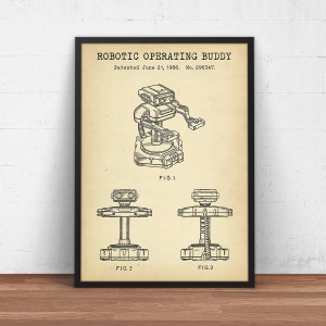 Nintendo ROB Patent Print, Robotic Operating Buddy Blueprint Art, Kids Room Decor, Nintendo Fan Gifts, Game Room Wall Art, Gaming Decor