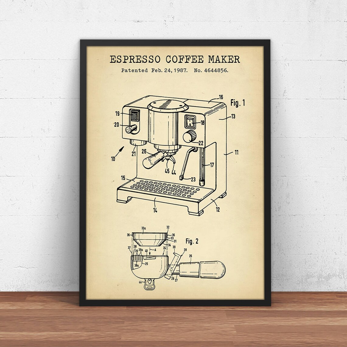 Espresso Coffee Maker Patent Print Blueprint Art Kitchen Etsy