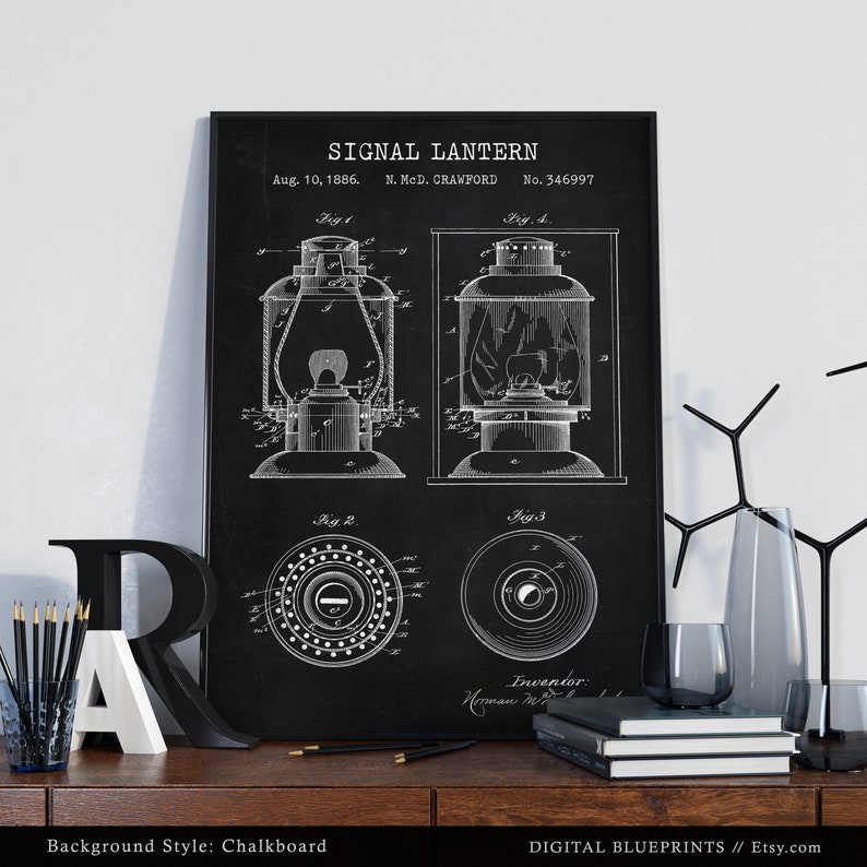 Railway Signal Lantern Patent Print Railway Signal Train - Etsy