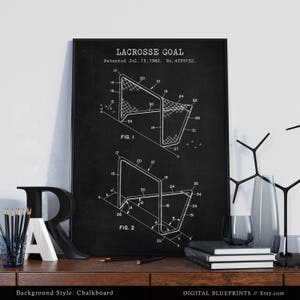 Lacrosse Goal Post Patent Art Print, Lacrosse Sports, Lacrosse Decor, Lacrosse Coach Gift Idea, Lacrosse Poster Print image 5