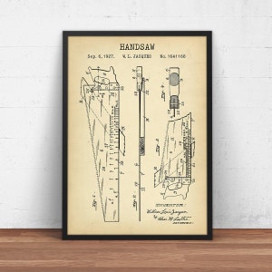 Handsaw Patent Print,  Carpenter Gift, Handyman, Construction Decor, Work Working, Father Gift Idea, Garage Wall Art Decor