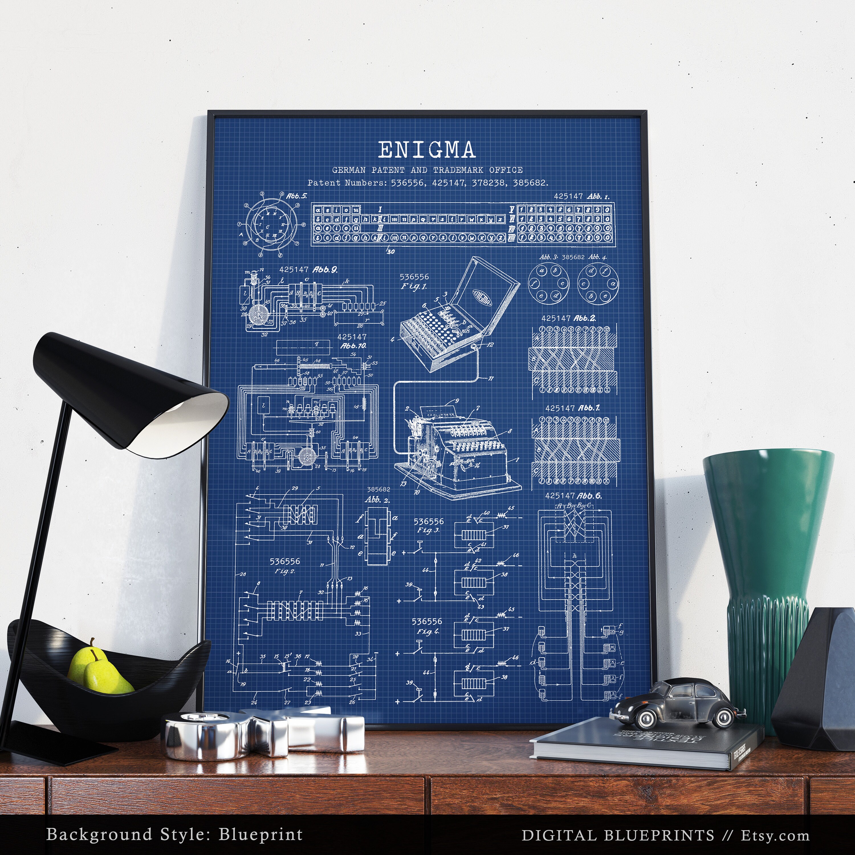 エニグマ暗号機の特許プリント、暗号、暗号機の設計図、ドイツのエニグマ装飾、コンピューターオタクへのギフト、暗号化ウォールアート - Etsy 日本