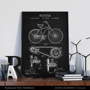 Bicycle Patent Print, Vintage Bike Poster Print, Bicycle Wall Art, Retro Bicycle Print, Bike Blueprint, Bicycle Decor image 5