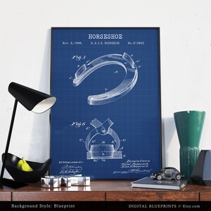 May include: A blueprint style illustration of a horseshoe patent design. The patent is for a horseshoe designed by P. & J. P. Hoppesech and was filed on November 8, 1898. The patent number is 613883.