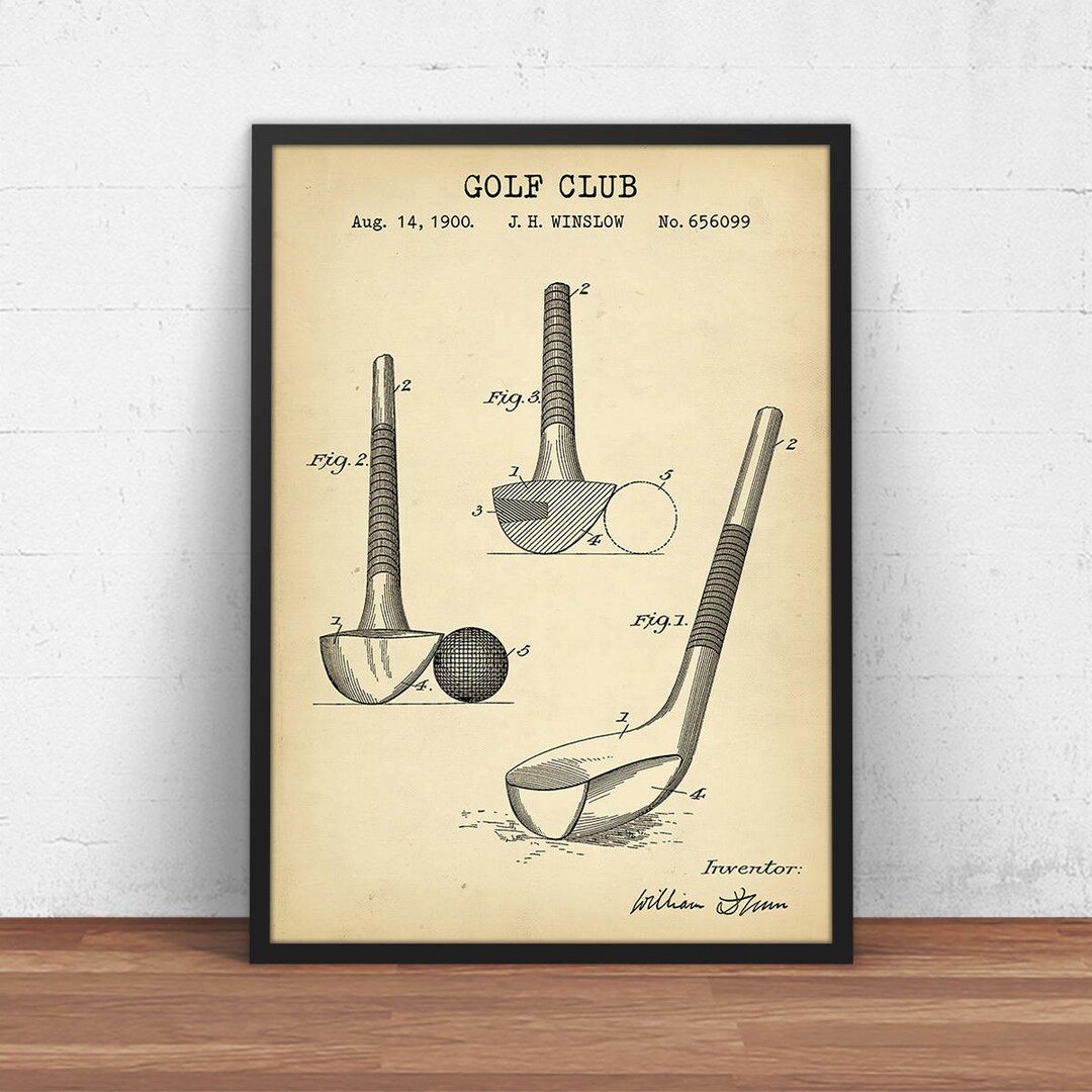 Golf Patent Prints Golf Club Blueprint Art Golf Club Etsy