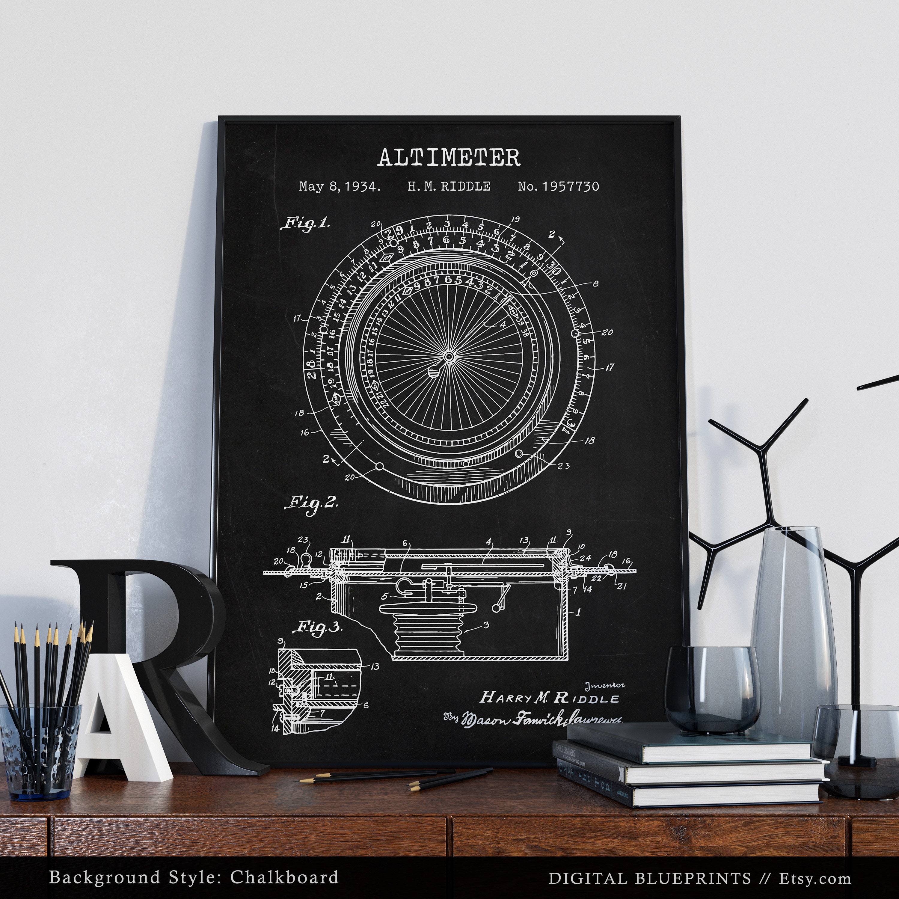 Altimeter Patent Print - Altimetry - Altitude Measuring Instrument ...
