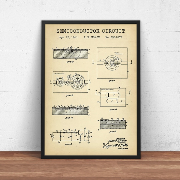 Semiconductor Circuit, Electronic Engineer, Circuit Board Blueprint, Engineering, Engineer Gifts, Science Wall Art, Man Cave Decor, Poster