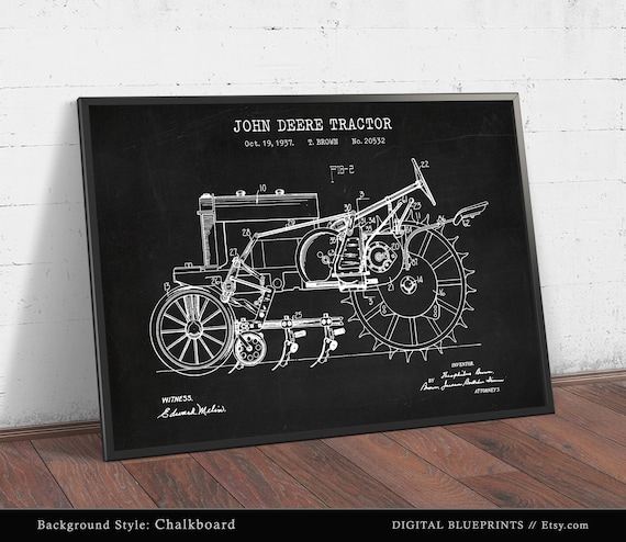 McCormick Tractor Poster Farmhouse Decor 1939 John Deere Tractor Patent Print
