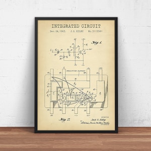 Integrierte Schaltung Patent Druck, Technologie Wandkunst, Wissenschaft Poster Druck, Computer Dekor, Elektrotechniker Geschenke