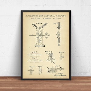 Electric Welding Machine,  Welding Wall Art, Welding Prints, Steampunk Art, Contractor Gifts, Mechanic Poster, Garage Decor