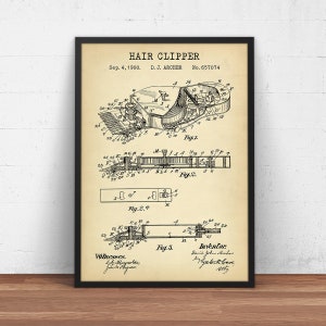 Hair Clipper Patentdruck, Friseur Geschenk, Atelie Decor, Salon Wand Kunst, Barber Shop Poster, Beauty Prints, Friseur