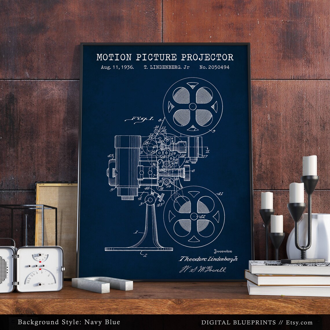 Motion Picture Projector Movie Wall Decor Patent Prints - Etsy