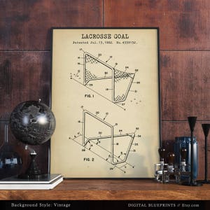 Lacrosse Goal Post Patent Art Print, Lacrosse Sports, Lacrosse Decor, Lacrosse Coach Gift Idea, Lacrosse Poster Print image 4