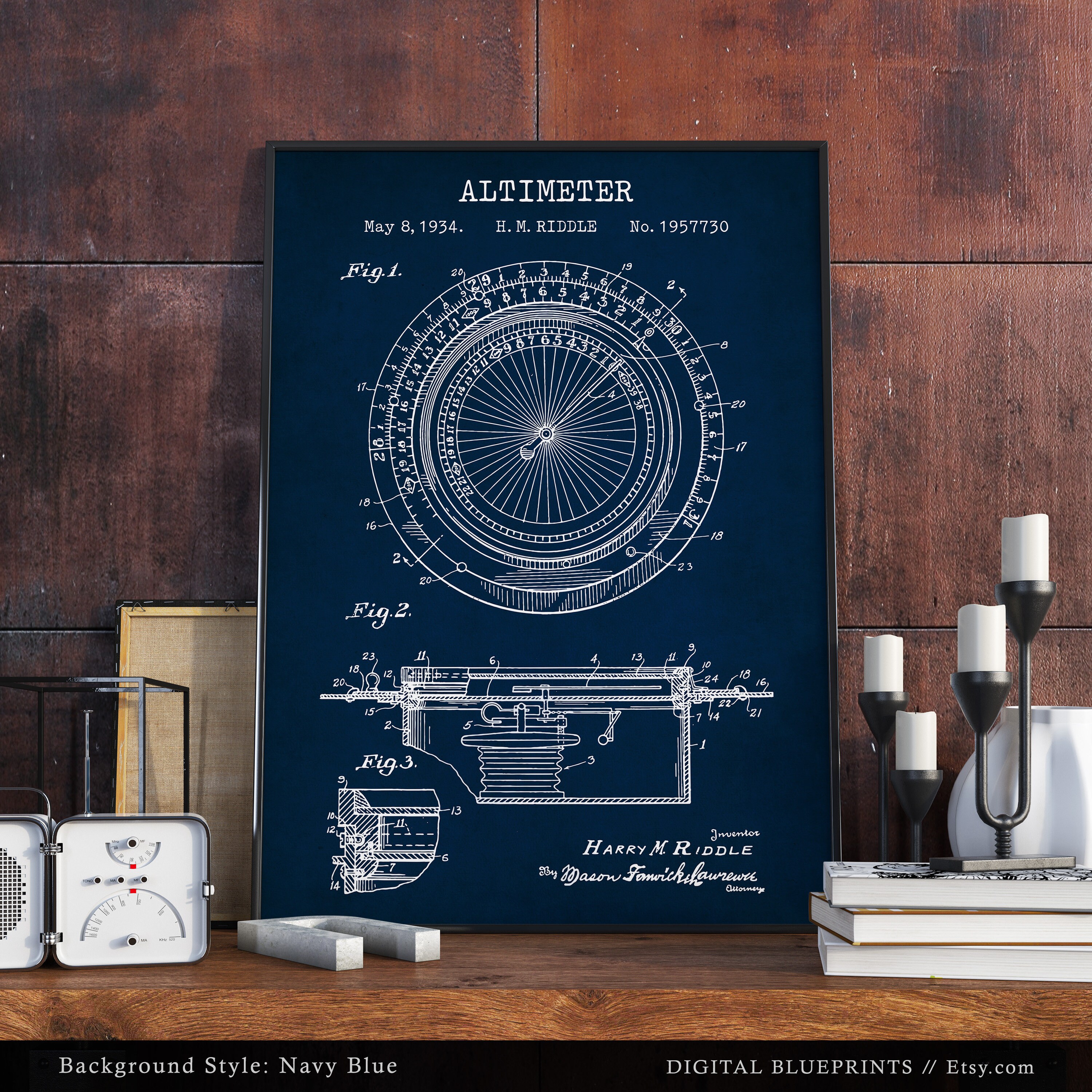 Altimeter Patent Print - Altimetry - Altitude Measuring Instrument ...