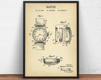 Wrist Watch Patent Print - Watch Blueprint - Watch Company Decor - Retail Store Wall Art - Horologist Gift - Watchmaking Horology Watchmaker
