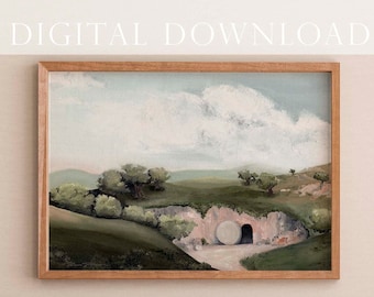 DIGITALER DOWNLOAD, religiöse Ostern Malerei, Bilderrahmen Ostern, Ostern, Auferstehung, Ostern Kunst, Er ist auferstanden