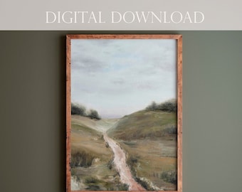 Vintage Mountain Landscape Art Print (Digital Download)