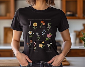 Graphic t-shirt, wildflower tee, flower shirt, botanical shirt, watercolor shirt, floral tshirt, birthday gift, christmas, mountain lover