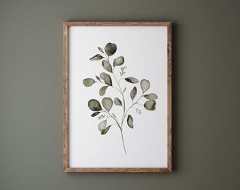 Watercolor Eucalyptus Art Print: Botanical Leaf Painting