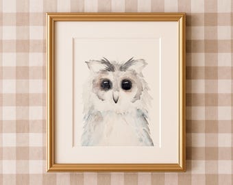 Aquarell Bild einer Eule, Eulen Bild, eine Eulen Illustration