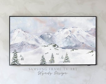 Samsung frame TV Artwork, digital download, winter artwork, frame tv winter art, christmas art, christmas painting, snowy smart tv art
