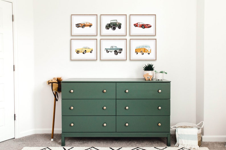 Classic Car Prints Car Wall Decor Car Nursery Theme Etsy Canada