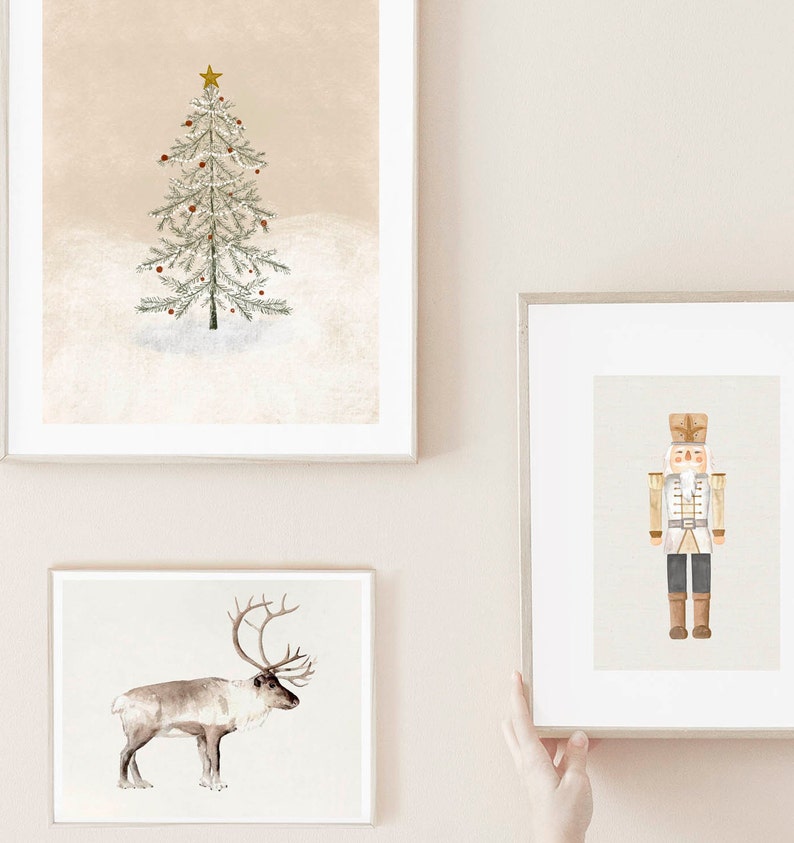 Reindeer Christmas Print Digital Download, Festive Wall Art, Holiday Home Decor Multiple Sizes image 4