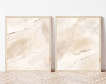 Set of 2, modern wall art, neutral art, Wall Art modern, modern watercolor, neutral abstract art, boho art, large scale art, line art