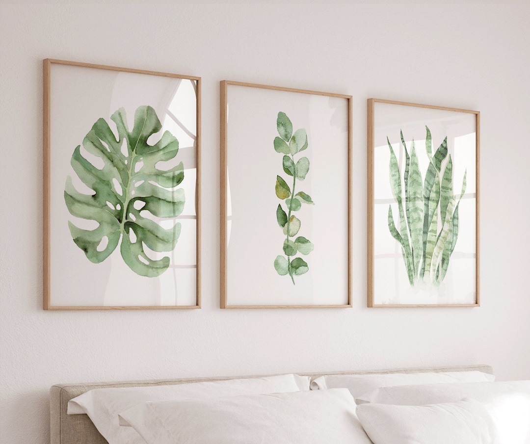 Watercolor Leaves Print Set: Botanical Gallery Wall Art - Etsy
