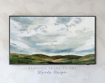 Samsung frame TV Artwork, landscape of hills, digital download, Landscape wall art, mountain landscape, landscape painting, wall decor