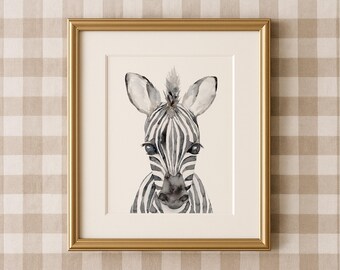 Watercolor Zebra Print: Hand-Signed Nursery Wall Art