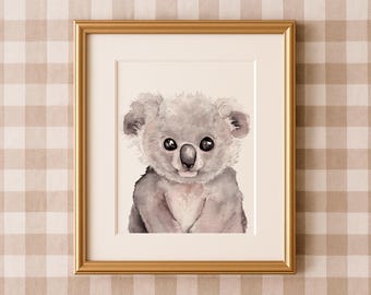 Watercolor Koala Print: Australian Nursery Wall Art